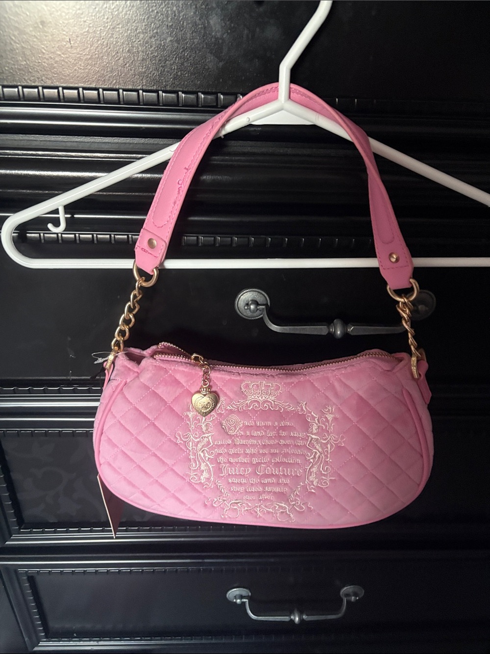 EXCLUSIVE Juicy Couture Pink Quilted Chain-Accent Mini Shoulder Bag